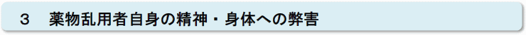 3 薬物乱用者自身の精神・身体への弊害