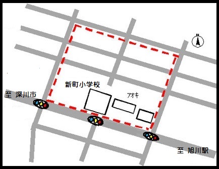 新町小学校周辺地区の地図