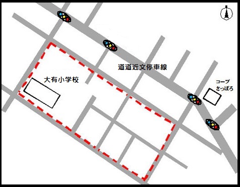 大有小学校周辺地区の地図