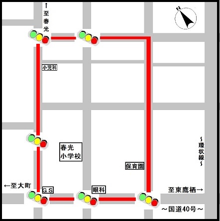 春光小学校周辺地区の地図