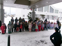 パトカー雪像お披露目会の写真1