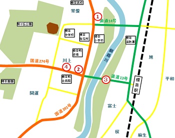標茶町市街地のマップ