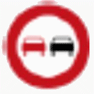 標識画像（ドイツ）　追い越しのためのはみ出し通行禁止