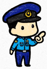 右向きの警察官のイラスト