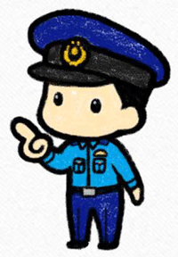 左向きの警察官のイラスト