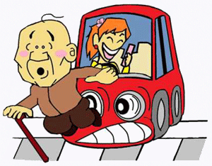 携帯電話ながら運転のイラスト
