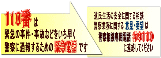 北海道警察ホームページ 正しい110番の利用方法