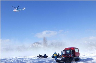 厳冬期における救出救助訓練の様子その３