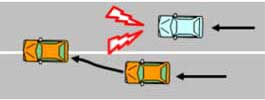 進路変更しようとしている車両のイラスト