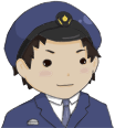 答える警察官のイラスト